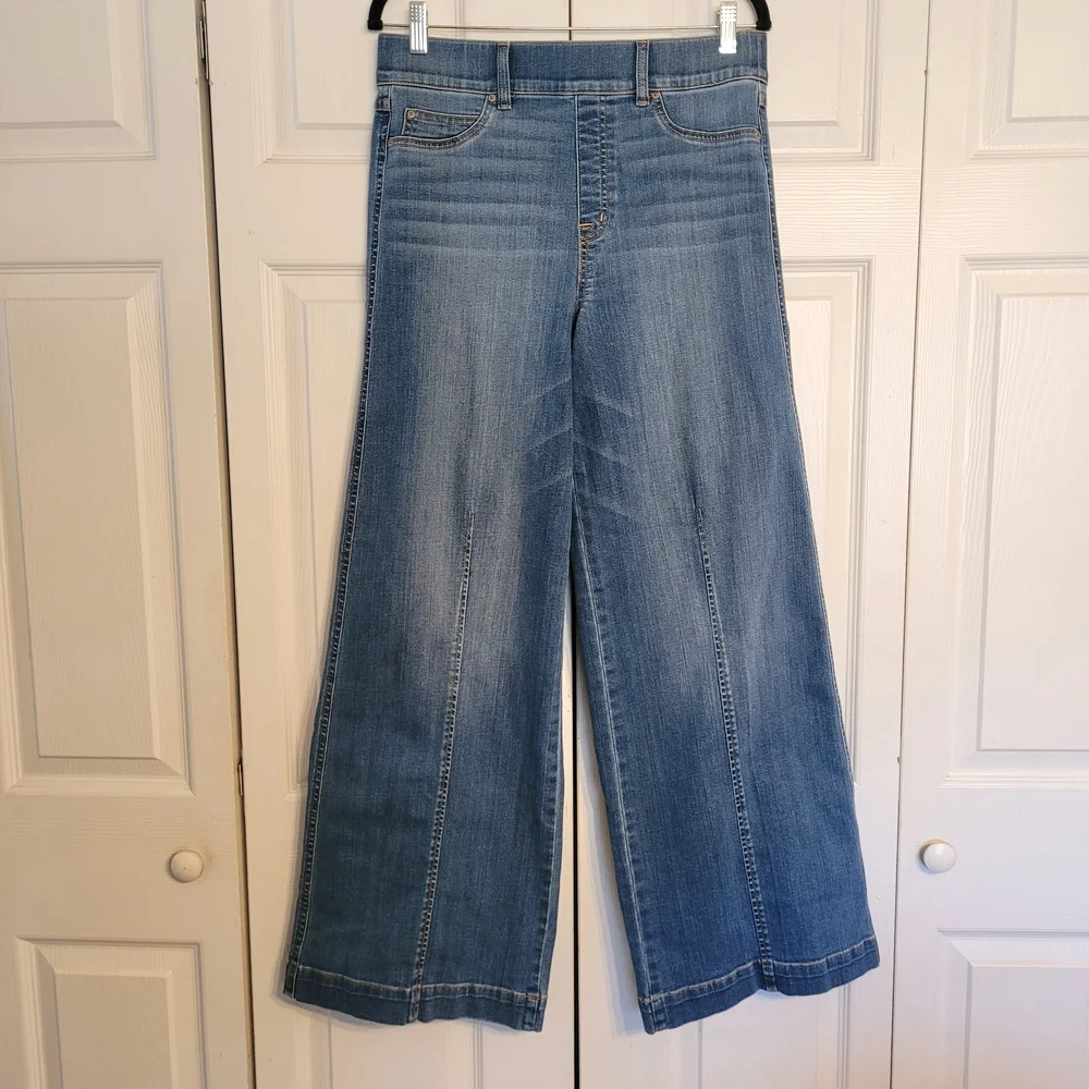 SPANX Seamed Front Wide Leg Vintage Indigo Jeans
